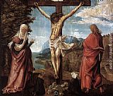 Denys Van Alsloot Famous Paintings - Christ On The Cross Between Mary And St. John